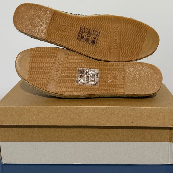 “SOLUDOS” Embroidered Splatter Paint Platform Denim Espadrilles - Picture 5 of 5